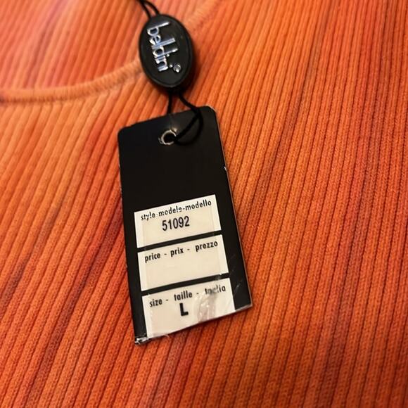 NWT Belldini Top Large Shirt Embellished Orange Tye Dye Boho‎ Embroidered Floral - Picture 3 of 16